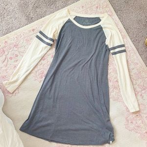 Lauren James Grey & Ivory Baseball Tee Dress, XS